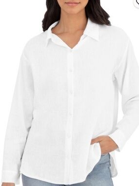 Blank NYC White Button-Down Collared Shirt